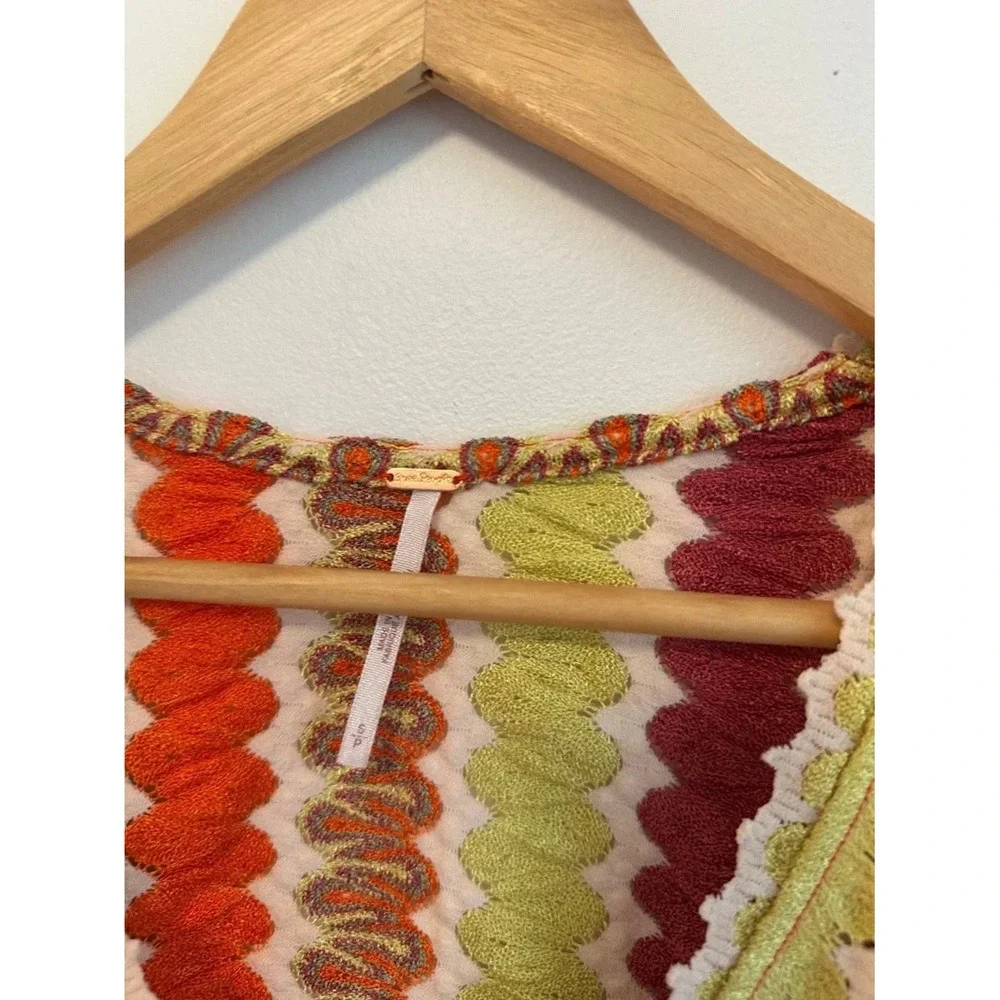 Free People Pop Surge Multi Color Metallic Crop Top | Size Small